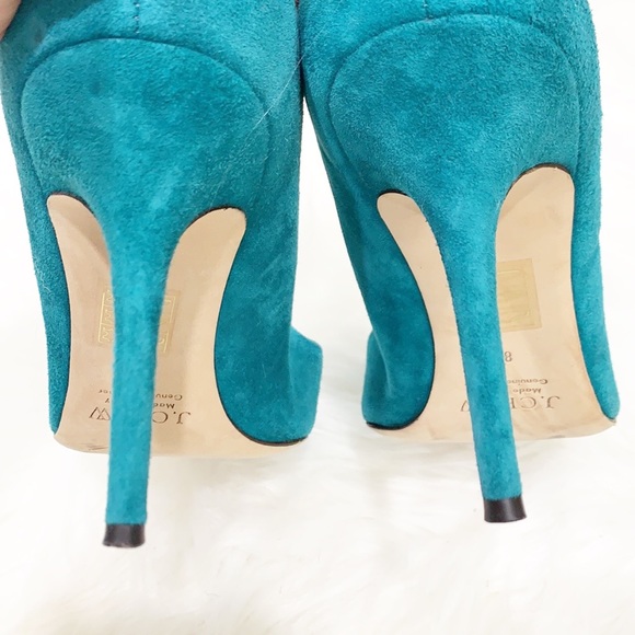 J. Crew Elsie Suede Heels in Hedgerow Green sz 8.5 - Picture 8 of 15